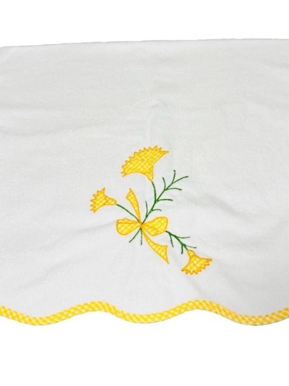 Vintage Field crest/ Martex 4 Piece Yellow Floral Gingham Embroidery Towel Set